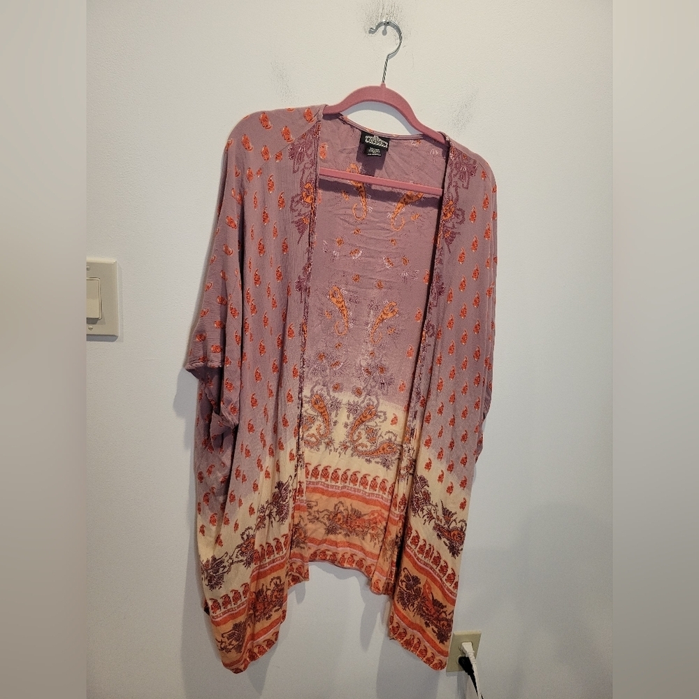 Angie Size L Boho Multicolored Pattern Kimono Outfit Topper